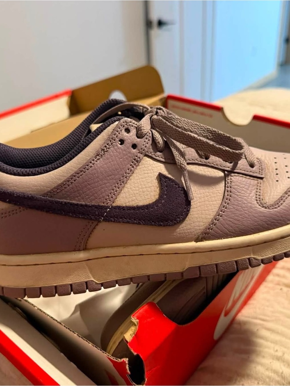 Nike Kids Low-Top Sneakers in Lavender and Dark Purple